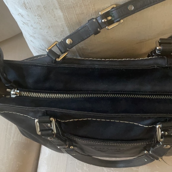 Coach Black Leather Tote Bag - Picture 7 of 8